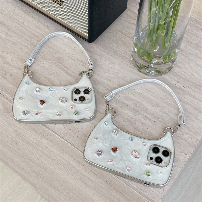 Ins Luxury Flash Diamond Handbag Suitable for iPhone 15 ProMax Apple 14/13/12 Phone Cases