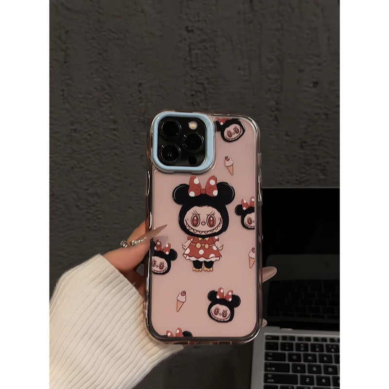 Minnie Cartoon Compatible with Apple 16 Pro Max Creative iPhone 15 Wave Jelly Phone Case Cute Niche 14