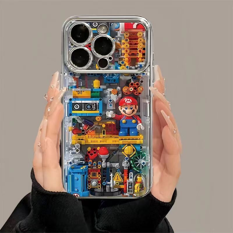 Building block Mario Apple 16PROMAX phone case 15PRO premium 14/13 niche 15 window xs/15Pro