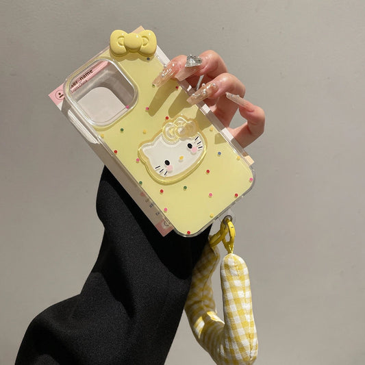 Colorful Polka Dot Cute KT Cat Compatible with Apple 16 Pro Max Phone Case iPhone 15 New Model 13/14/12/11