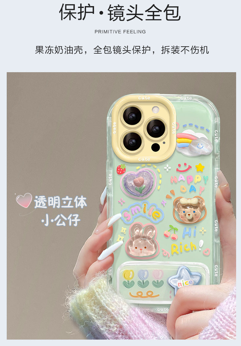 Cloud Doll Bracelet Compatible with Apple 16e Phone Case 13 Pro Max Cute Girls 15 Jelly 14 Stand 12