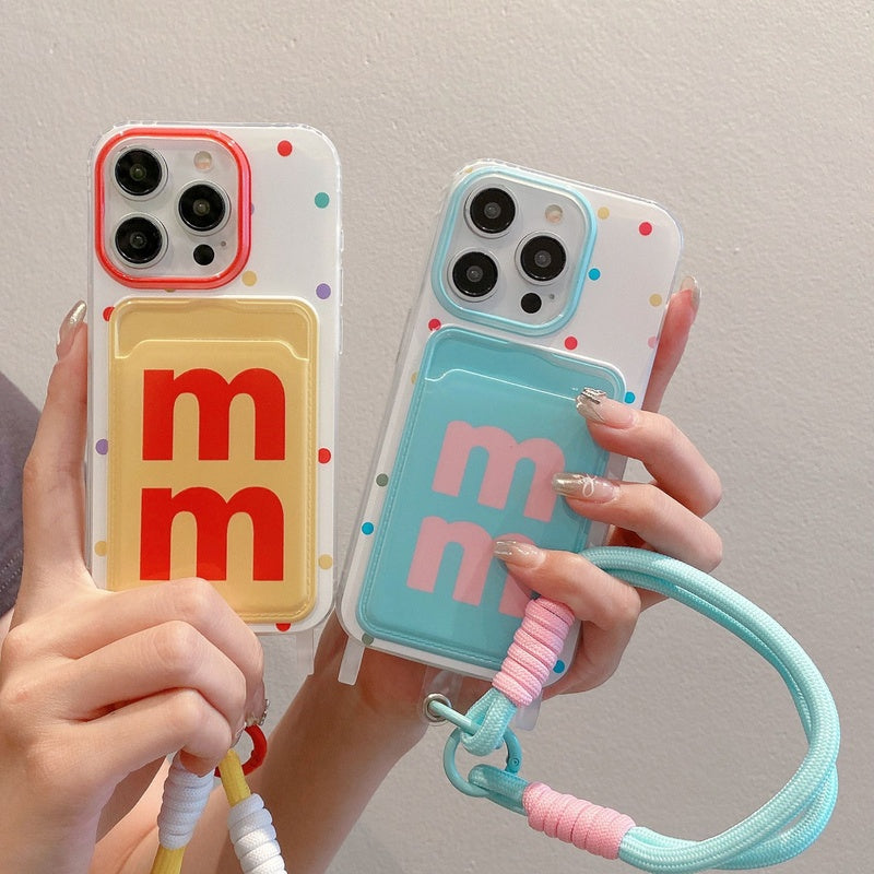 Suitable for Apple 15PROMAX woven lanyard phone case, iPhone 16PRO striped dog cartoon protective case