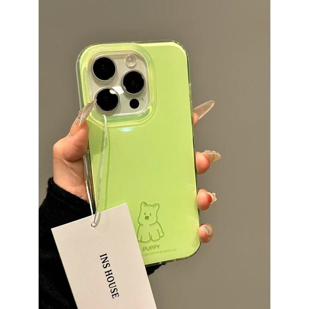 Ins style minimalist English line puppy suitable for iPhone 16 Promax Apple 15 phone case 14 new model 13