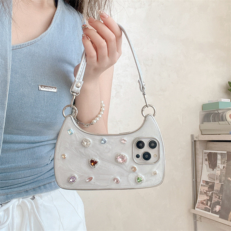 Ins Luxury Flash Diamond Handbag Suitable for iPhone 15 ProMax Apple 14/13/12 Phone Cases
