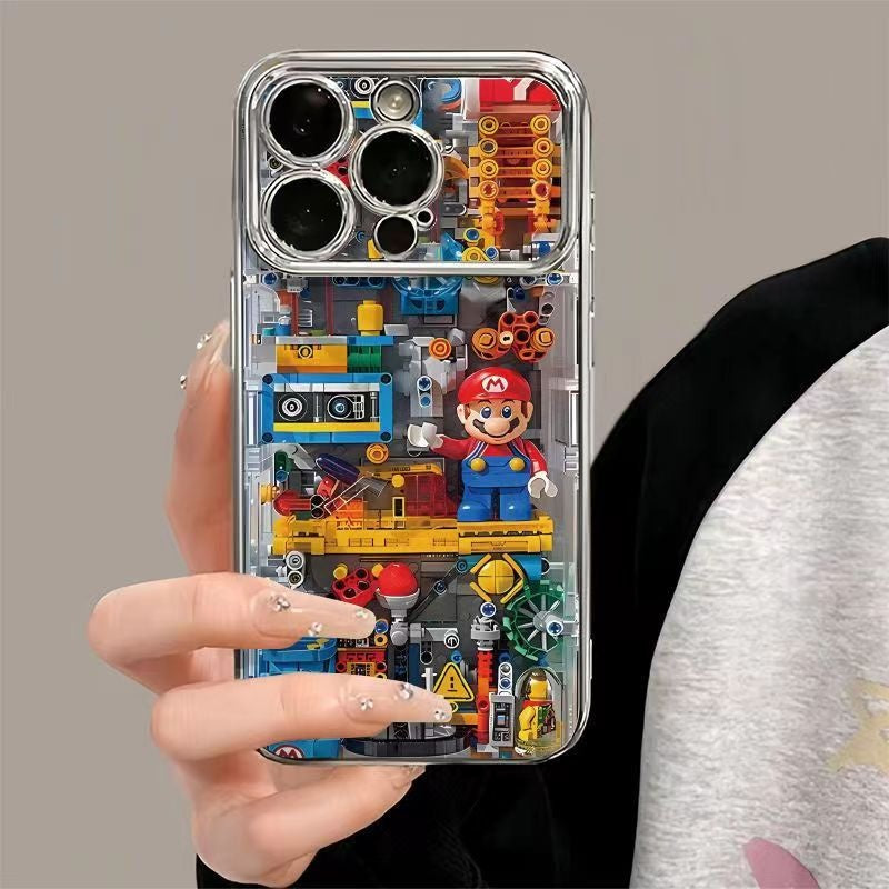 Building block Mario Apple 16PROMAX phone case 15PRO premium 14/13 niche 15 window xs/15Pro