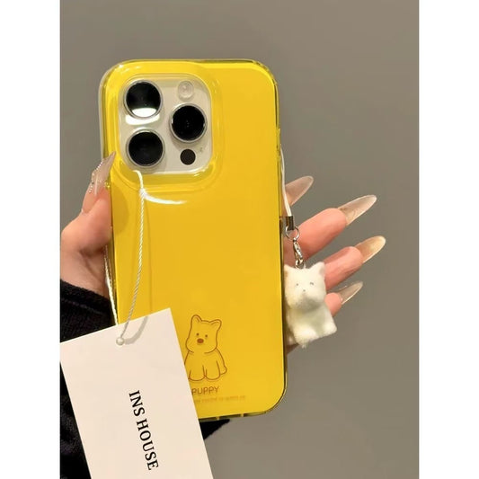 Ins style minimalist English line puppy suitable for iPhone 16 Promax Apple 15 phone case 14 new model 13