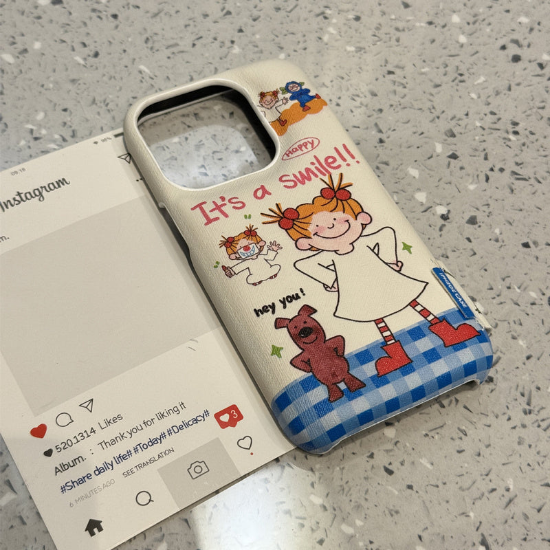 Japanese and Korean embroidered Coco sauce girl stand suitable for iPhone 16 Promax Apple 15 phone case 14 new model 13