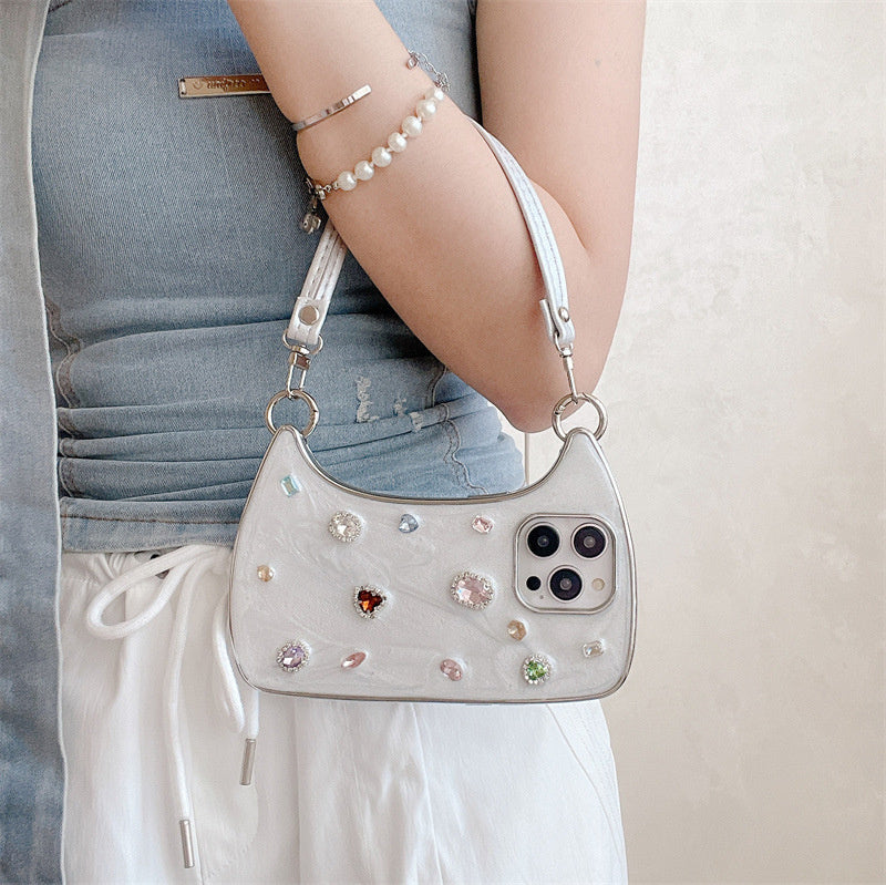 Ins Luxury Flash Diamond Handbag Suitable for iPhone 15 ProMax Apple 14/13/12 Phone Cases