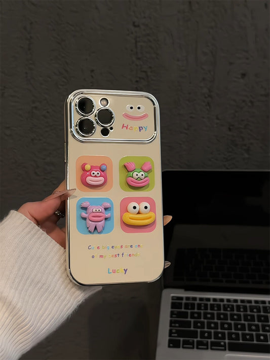 FNKO · Compatible with Apple 16 Pro Phone Case iPhone 15 Creative 6D Window Huawei P60 Female Four-Grid Large Mouth Niche