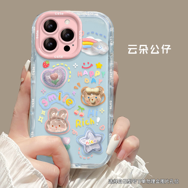 Cloud Doll Bracelet Compatible with Apple 16e Phone Case 13 Pro Max Cute Girls 15 Jelly 14 Stand 12