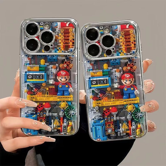 Building block Mario Apple 16PROMAX phone case 15PRO premium 14/13 niche 15 window xs/15Pro