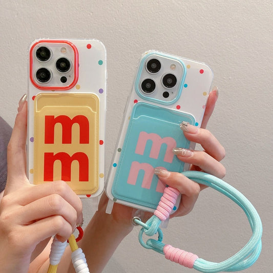 Suitable for Apple 15PROMAX woven lanyard phone case, iPhone 16PRO striped dog cartoon protective case
