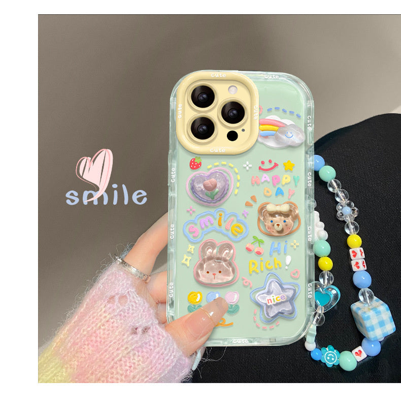 Cloud Doll Bracelet Compatible with Apple 16e Phone Case 13 Pro Max Cute Girls 15 Jelly 14 Stand 12