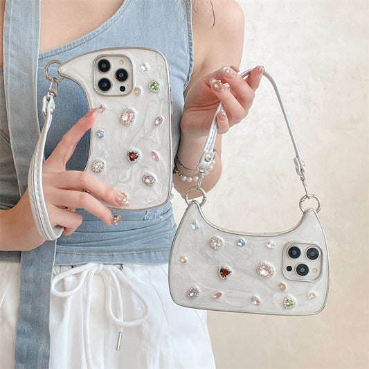 Ins Luxury Flash Diamond Handbag Suitable for iPhone 15 ProMax Apple 14/13/12 Phone Cases