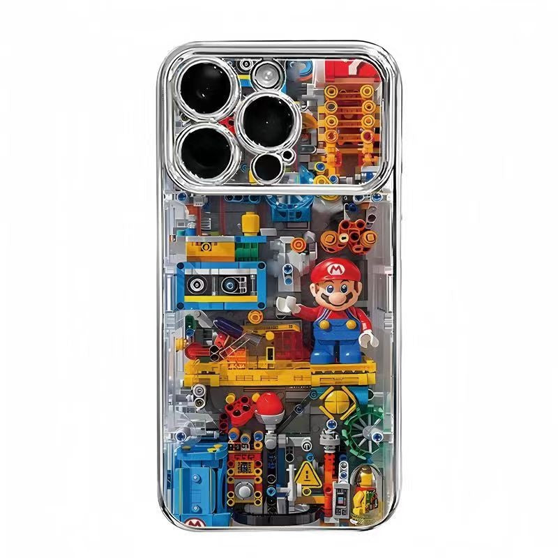 Building block Mario Apple 16PROMAX phone case 15PRO premium 14/13 niche 15 window xs/15Pro