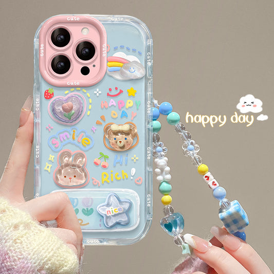 Cloud Doll Bracelet Compatible with Apple 16e Phone Case 13 Pro Max Cute Girls 15 Jelly 14 Stand 12