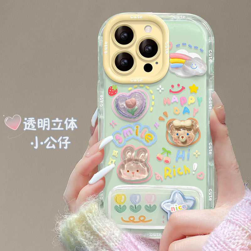Cloud Doll Bracelet Compatible with Apple 16e Phone Case 13 Pro Max Cute Girls 15 Jelly 14 Stand 12