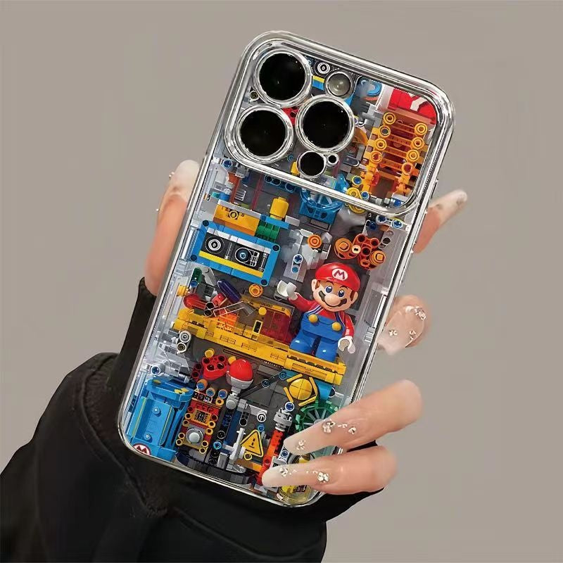 Building block Mario Apple 16PROMAX phone case 15PRO premium 14/13 niche 15 window xs/15Pro