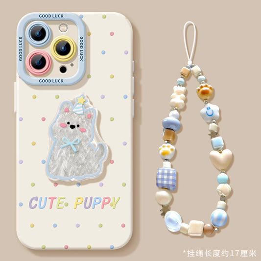 Cute Puppy Apple 16 Max Phone Case 15 Plus Full Protection Anti-drop 14 Pro Liquid Silicone 12 Cover 13