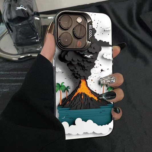 Volcanic eruption suitable Apple 16 Promax phone case, personalized vitality case for iPhone 15/14/13/12